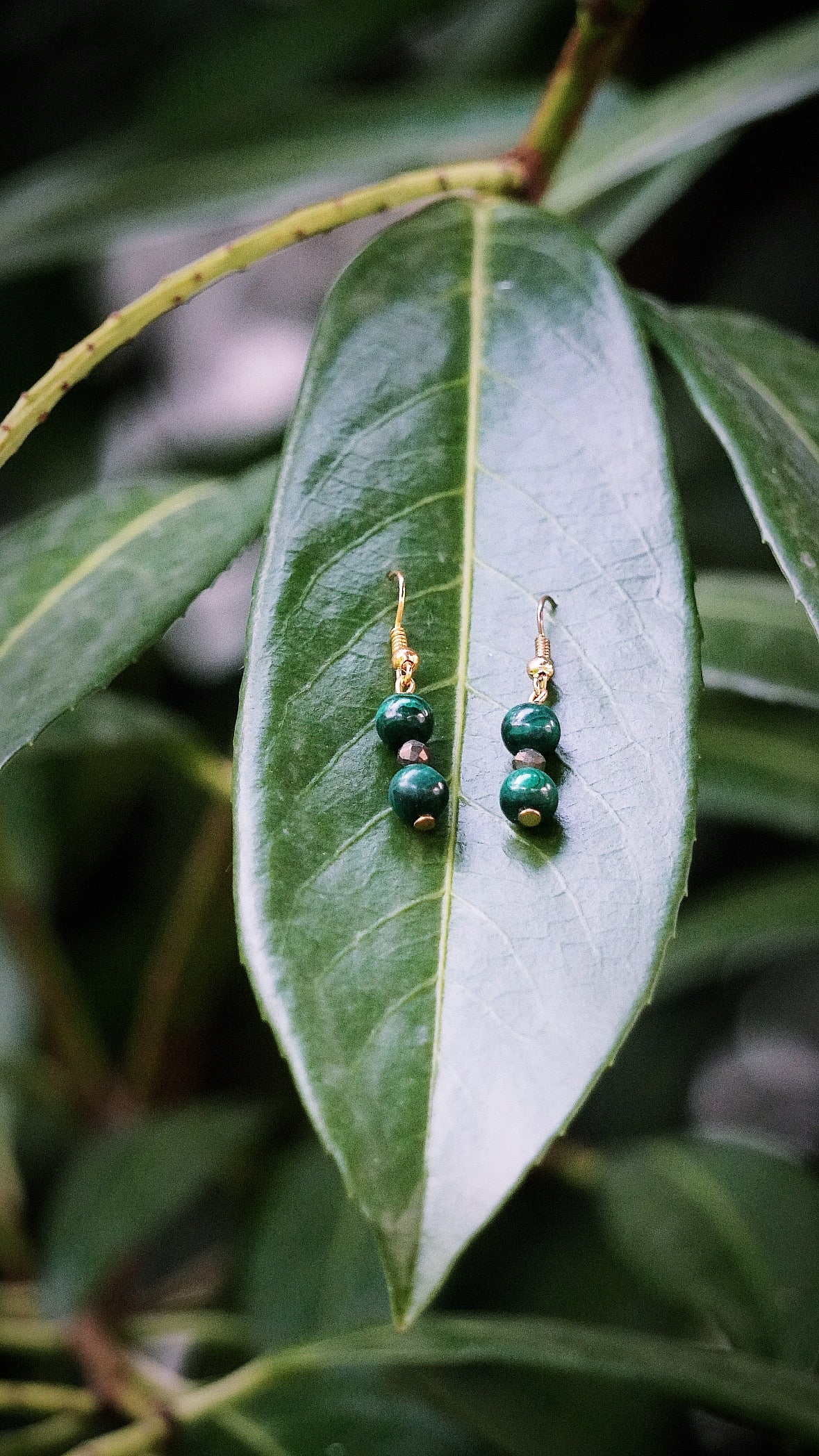 Malachit Pyrit Earrings