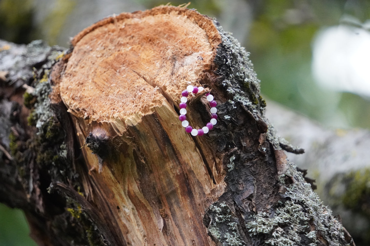 White and Purple Stone Ring