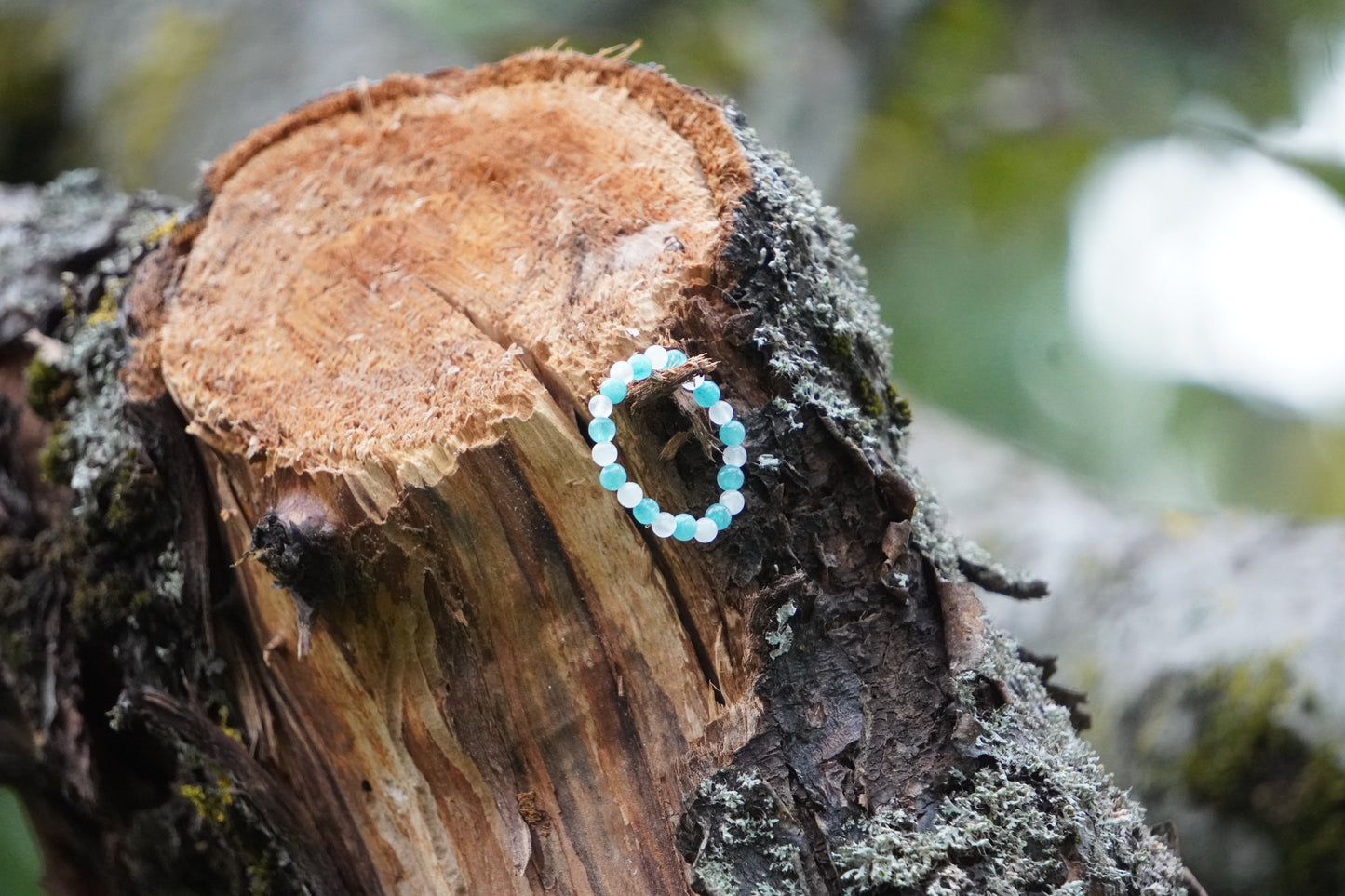 Turquoise and White Stone Ring