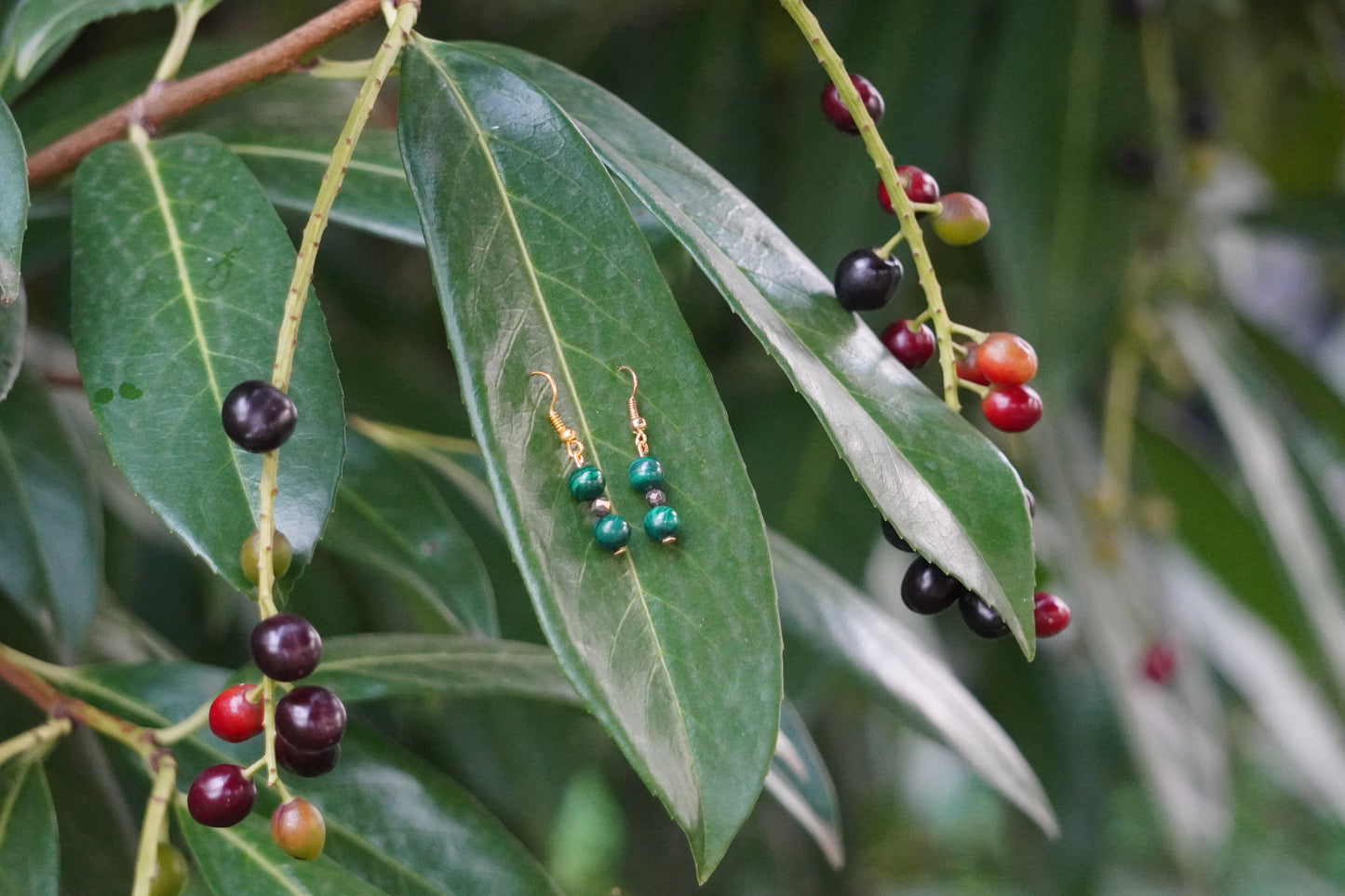 Malachit Pyrit Earrings