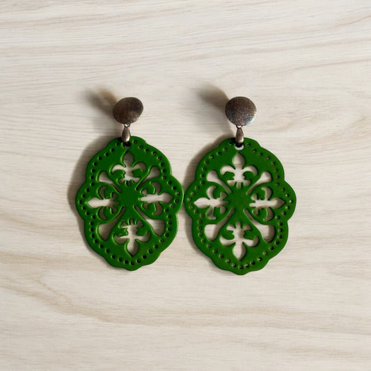 Green Resin Earrings