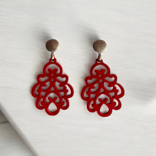 Red Resin Earrings