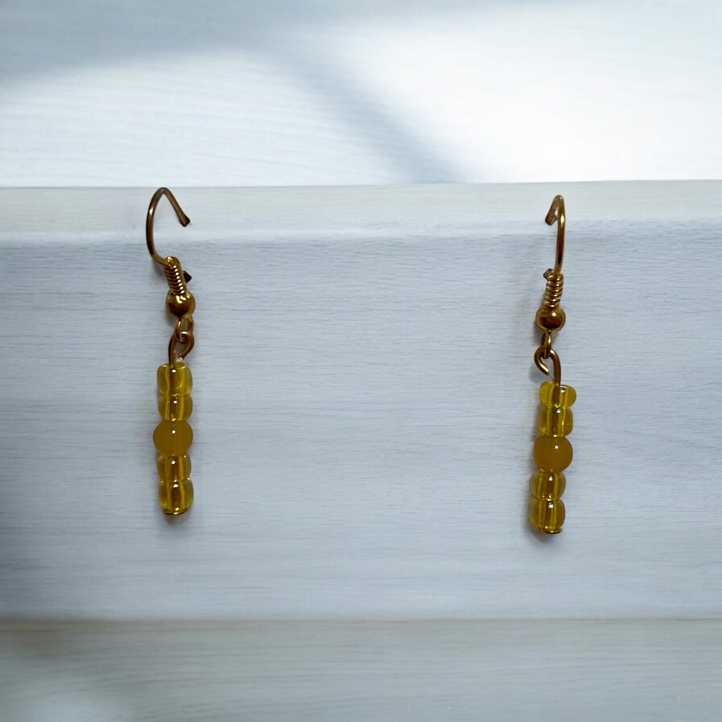 Yellow Glas Jade Earrings